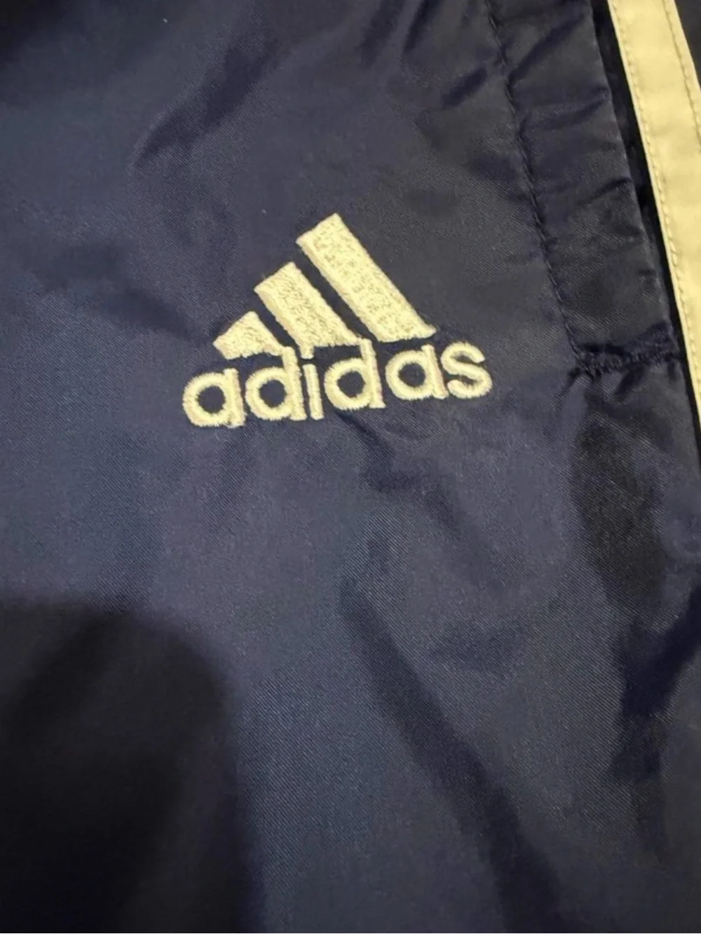 Vintage 90s Adidas Team Nylon Windbreaker Track Pants Navy Blue Baggy Y2K Size L
